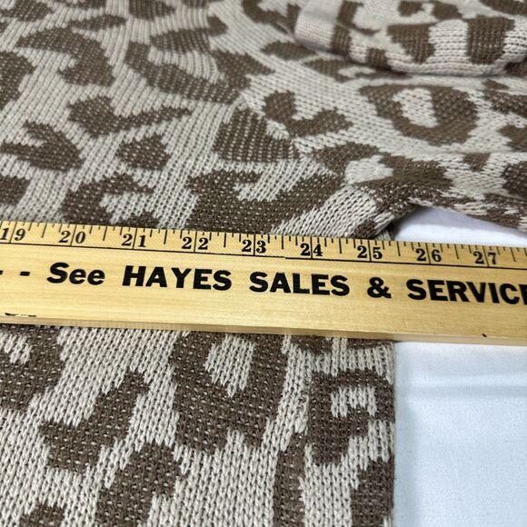 89th & Madison Women’s Large Brown Leopard Print Long Sweater Cardigan Duster - Picture 9 of 10